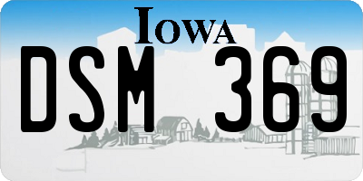 IA license plate DSM369