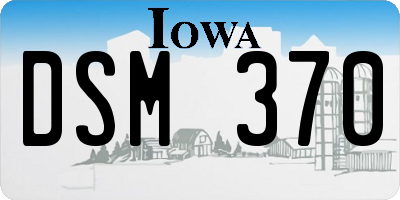 IA license plate DSM370