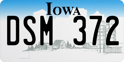 IA license plate DSM372