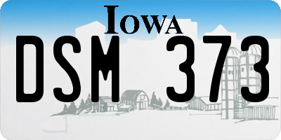 IA license plate DSM373