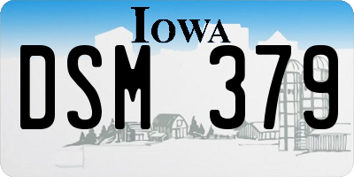 IA license plate DSM379