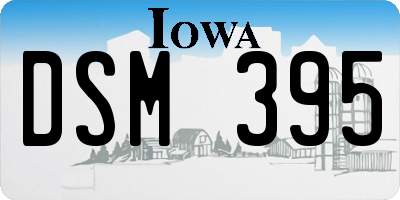 IA license plate DSM395