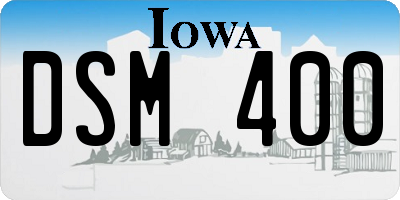 IA license plate DSM400