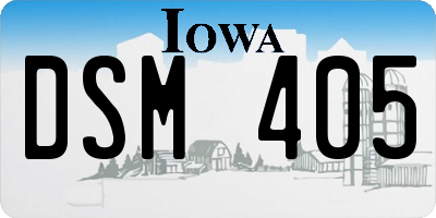IA license plate DSM405