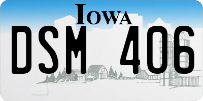 IA license plate DSM406
