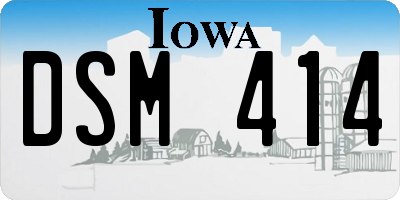 IA license plate DSM414