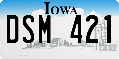 IA license plate DSM421