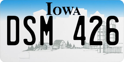 IA license plate DSM426