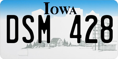 IA license plate DSM428