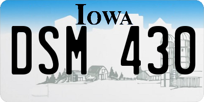 IA license plate DSM430