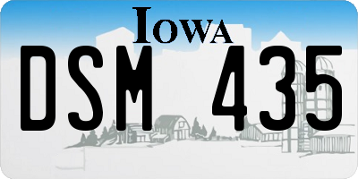 IA license plate DSM435