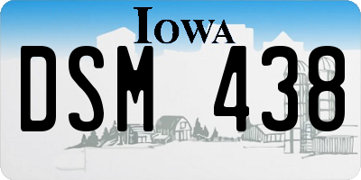 IA license plate DSM438