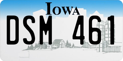 IA license plate DSM461