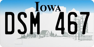 IA license plate DSM467