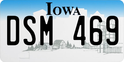 IA license plate DSM469