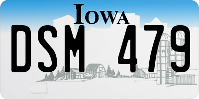 IA license plate DSM479
