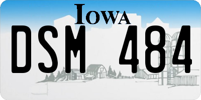 IA license plate DSM484