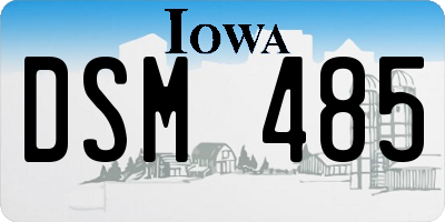 IA license plate DSM485