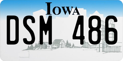 IA license plate DSM486