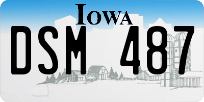 IA license plate DSM487