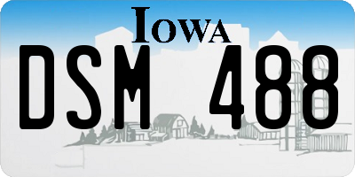 IA license plate DSM488