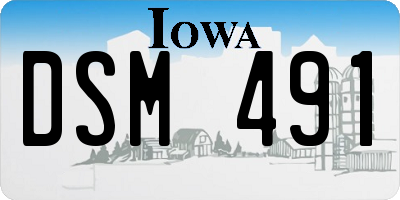 IA license plate DSM491