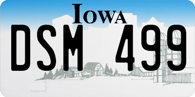IA license plate DSM499