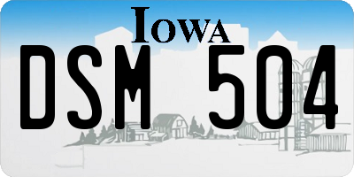 IA license plate DSM504