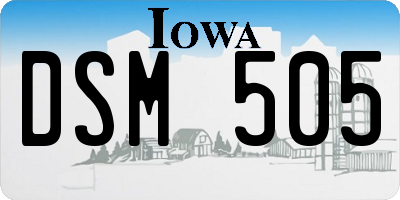 IA license plate DSM505