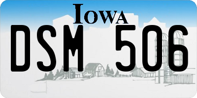 IA license plate DSM506