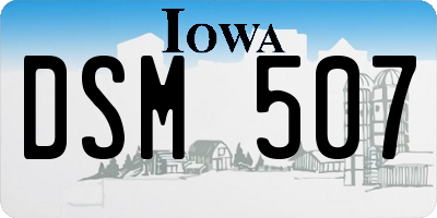 IA license plate DSM507