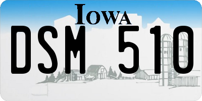 IA license plate DSM510