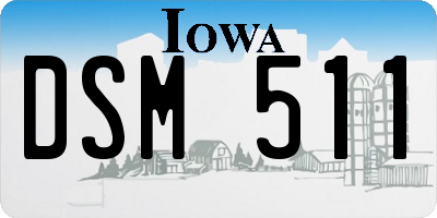 IA license plate DSM511