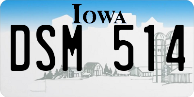IA license plate DSM514
