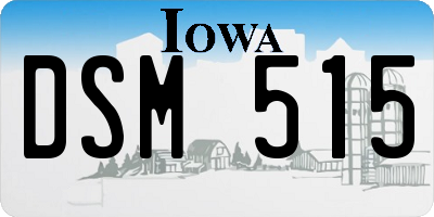 IA license plate DSM515