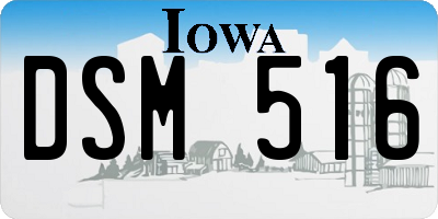 IA license plate DSM516