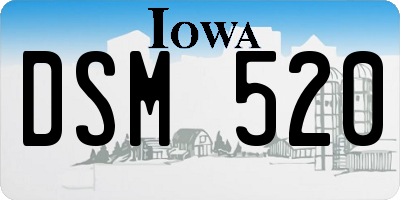 IA license plate DSM520