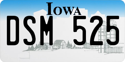 IA license plate DSM525