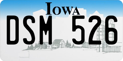 IA license plate DSM526