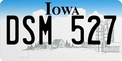 IA license plate DSM527