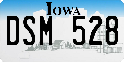 IA license plate DSM528