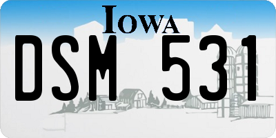IA license plate DSM531