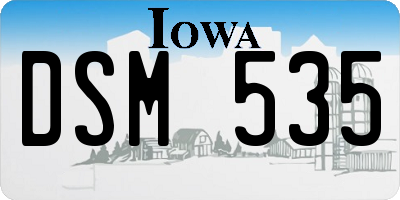 IA license plate DSM535