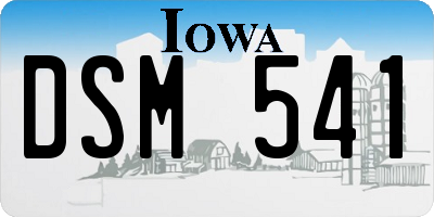IA license plate DSM541