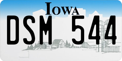 IA license plate DSM544