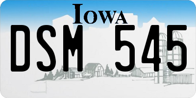 IA license plate DSM545