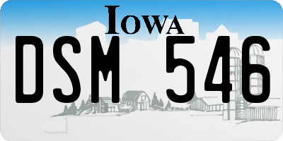 IA license plate DSM546