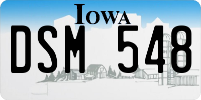 IA license plate DSM548