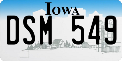 IA license plate DSM549