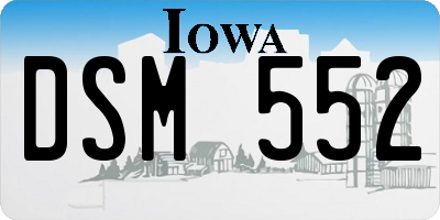 IA license plate DSM552